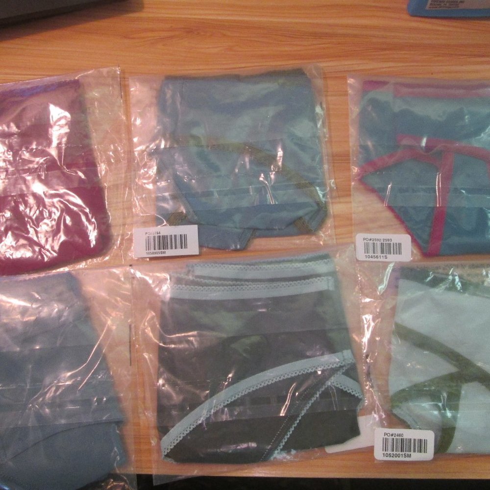 Set of six ThirdLove undies, size small, most are blue or green